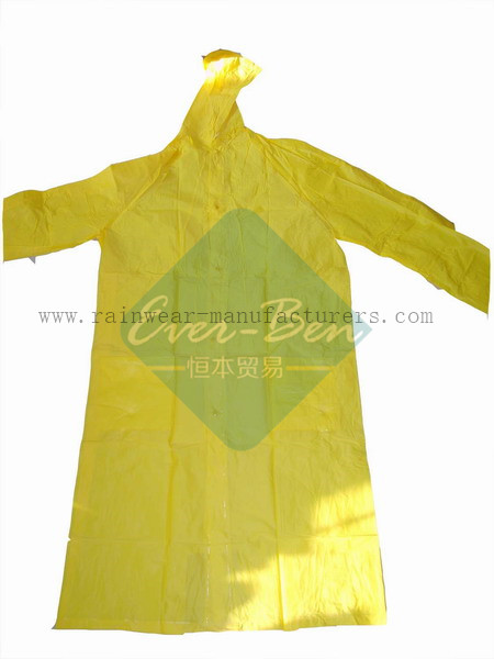 Yellow PVC plastic rainwear